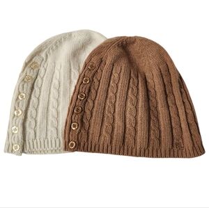 Lauren Ralph Lauren Cable Knit Beanie Rabbit Hair & Wool Blend